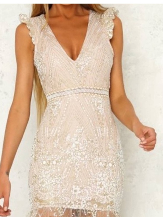 Hello Molly Dresses & Skirts - Hello Molly Match Me Sleeveless Mini Dress in Champagne Sequins Sz XS